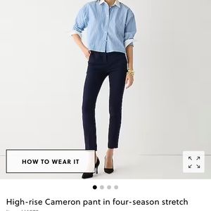 Jcrew high rise Cameron dress pant in navy blue